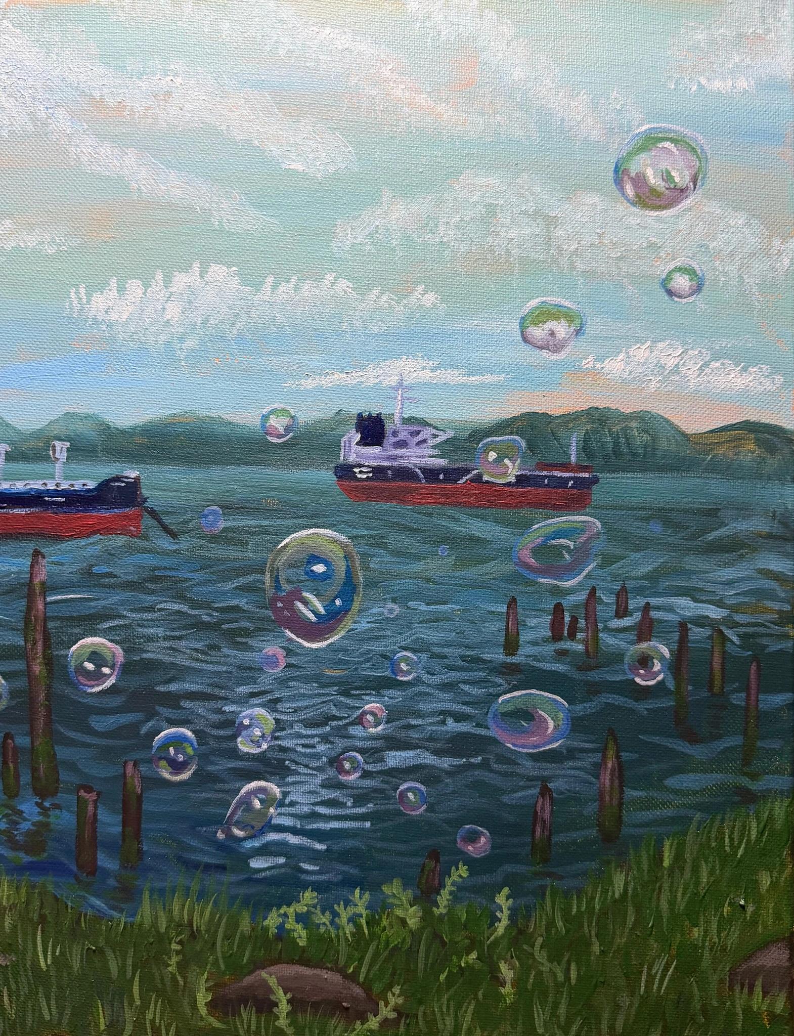 Artwork by Sel Tasteme titled Bubbles in Astoria.