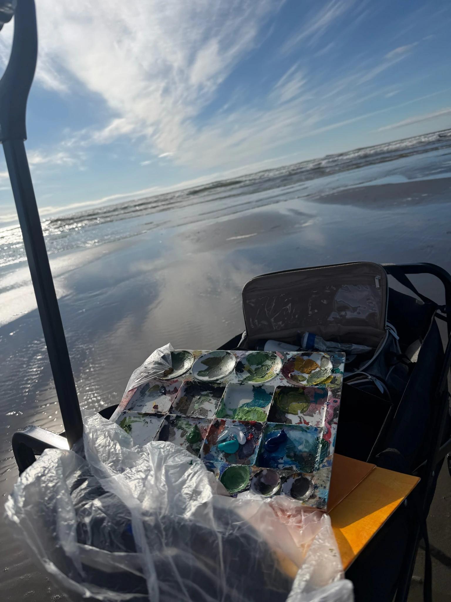 Artwork by Sel Tasteme titled Beach Painting Materials.