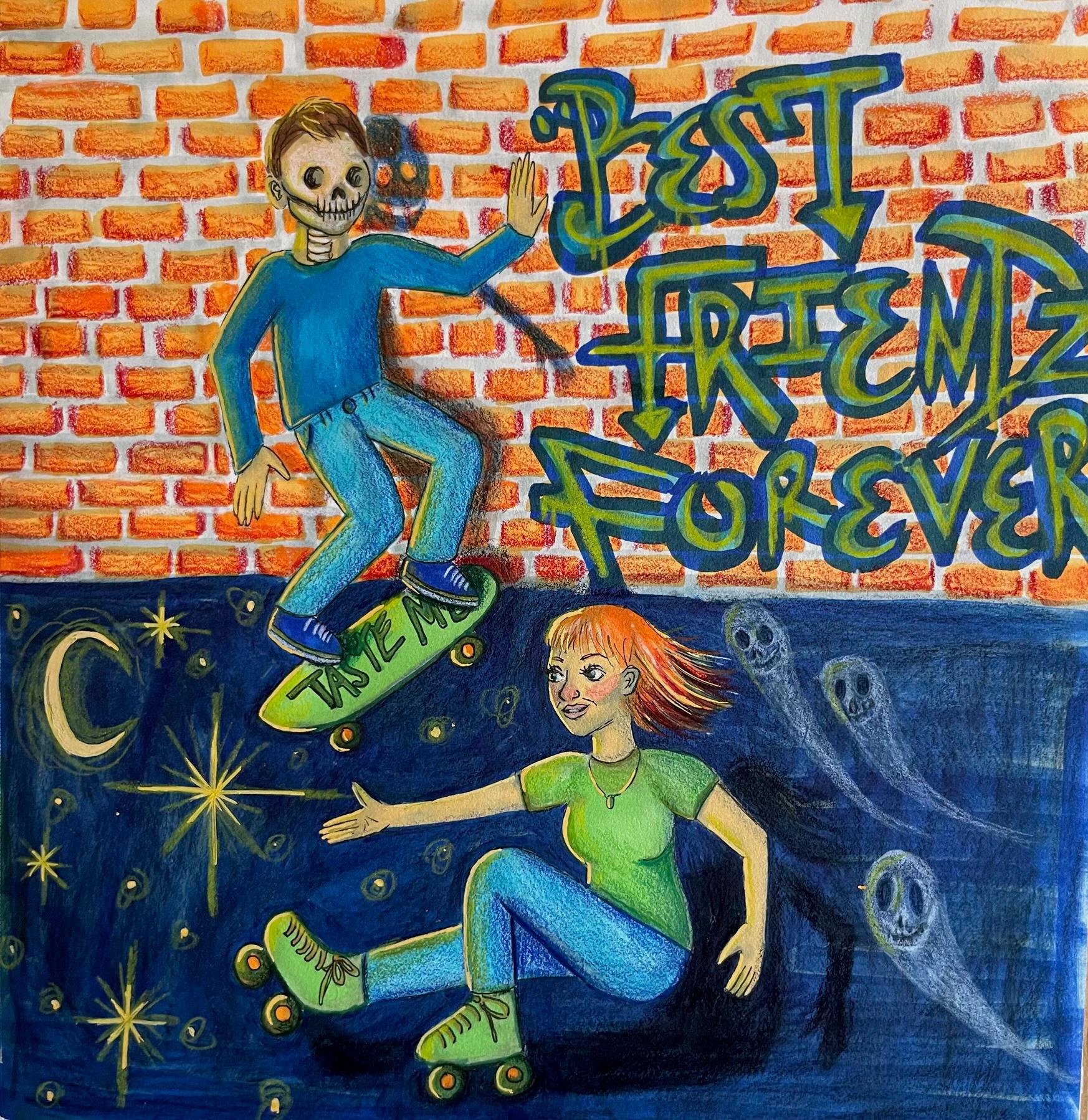 Artwork by Sel Tasteme titled Best Friends Forever.